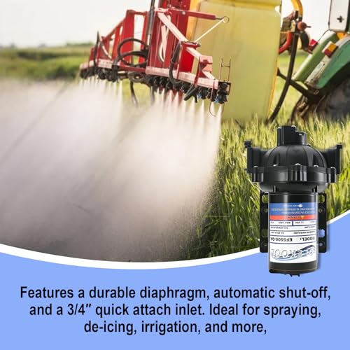 EF5500-BOX-QA 12V Sprayer Pump,5.5GPM 60 PSI Diaphragm Pump,Soft Wash Pump