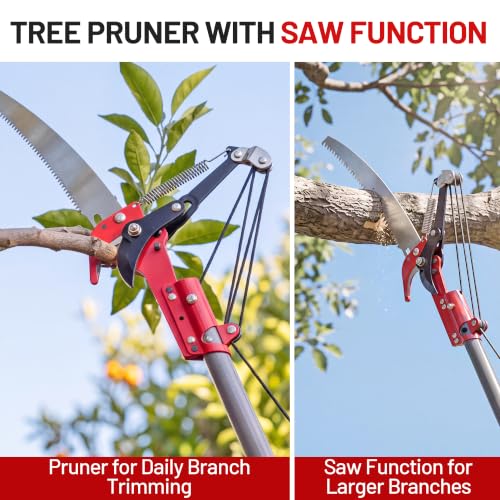 Suchtale Pole Saw for Tree Trimming, 2-in-1 Manual Tree Pruner with Saw - size: 10FT