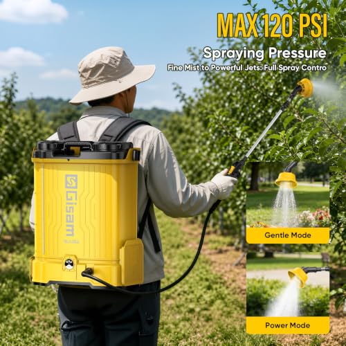 Battery Powered Backpack Sprayer with Auto Mixer,2 Batterie,120PSI Sprayer