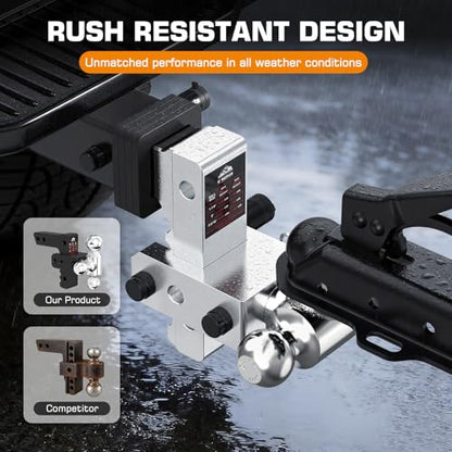 Kingfun Adjustable Trailer Hitch- Drop Hitch 2.5 inch Receiver 6" Drop/Rise - color: Silver, size: 2.5"Receiver- 6"Rise/Drop Hitch