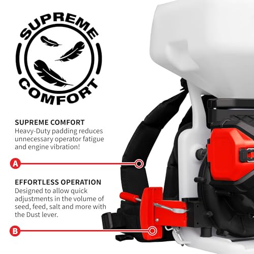 4 Gallon Backpack Battery-Powered Broadcast Fertilizer Spreader for Granular Fertilizer Seed Feed Salt Ice