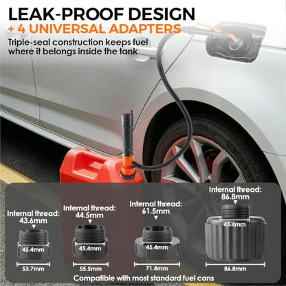 Fuel Transfer Pump Battery Powered, 15000mAh Cordless Gas Can Pump