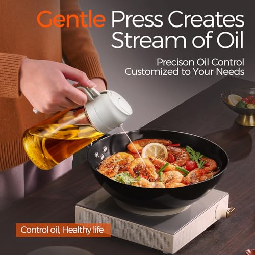 YARRAMATE 2Pcs 16oz/470ml 2 in 1 Oil Sprayer for Cooking with Stickers, Food-grade Glass Oil Spray Bottle, Oil Dispenser and Oil Sprayer for Kitchen, Salad, Frying, BBQ (White &Black) - color: 15_2Pcs White&Black