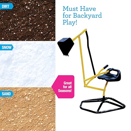 Crane Digger Toy, Ride On w Safer Stabilizing Base- Kid Outdoor Excavator