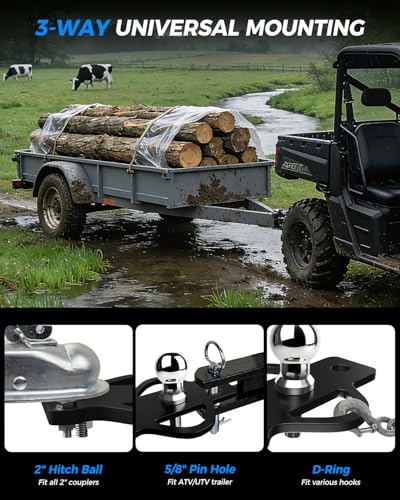 Xprite ATV UTV 3-Way Hitch Adapter w/2" Ball, 3500 lbs Trailer Hitch Mount - color: Stlye 4