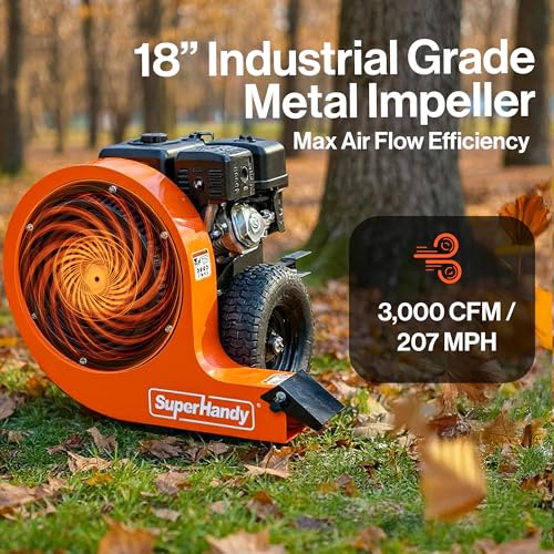 SuperHandy Tow-Behind Leaf Blower, 15HP Electric Start Gas Engine
