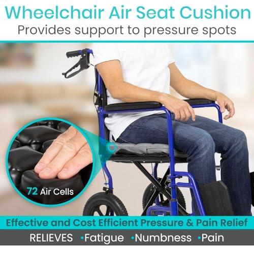 Vive Inflatable Wheelchair Air Seat Cushion - Adjustable Air Pressure