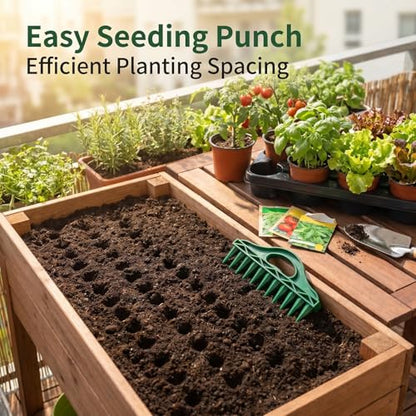 Handheld Seed Spreader Tool – Precision Row Seeder for Vegetables, Flowers & Herbs – Durable & Ergonomic Plastic Planter for Even Spacing