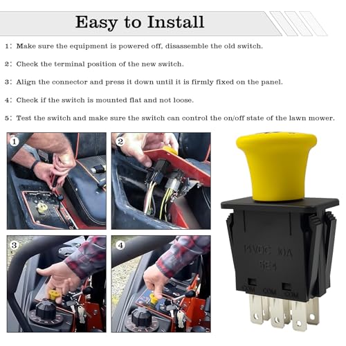 AM131966 Mower Clutch PTO Switch, 8 Terminals, Upgrade Blade Clutch Switch Fit for John Deere L120 L130 D140 D150 D155 D160 D170 LA130 LA140 LA145 LA150 LA155 LA165 LA175 STX38 STX46 S240 - color: AM131966