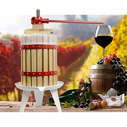 Fruit Wine Press and Crusher,100% Nature Apple&Grape&Berries Crusher Manual Juice Maker for Kitchen