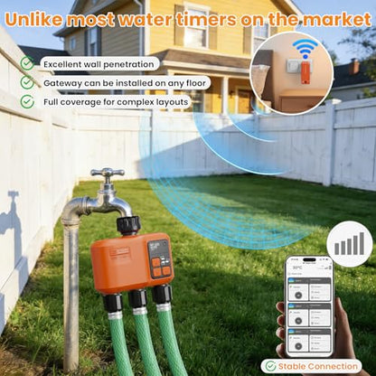 Smart WiFi Sprinkler Timer 3 Zone, Water Timer for Garden Hose Irrigation - style: 3 Outlet