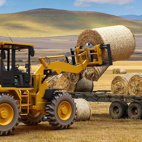 49" Hay Spear Attachment, 3000 Lbs Capacity Bale Spear - size: bale spear with stabilizer spear & sleeve