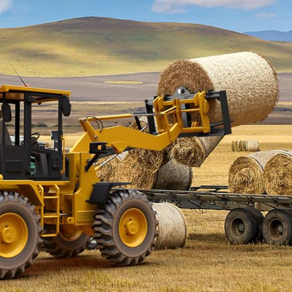 49" Hay Spear Attachment, 3000lbs Capacity Quick Attach Bale Spear Attachment with 1pc 49" Hay Spear & 2pcs 17" Black Stabilizer Spears for Tractors & Skid Steer Loader