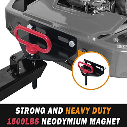 Universal Heavy Duty Zero Turn Mower Trailer Hitch with Magnetic Hitch Pin - color: Red+Black