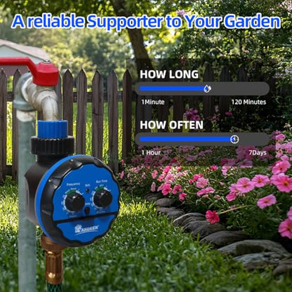 Digital Water Timer, Dual Dial Control, Battery Operated, Blue - style: Digital Timer
