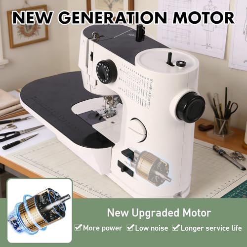 Twin Needle Sewing Machine, 39 Stitches, Portable Electric for Beginners