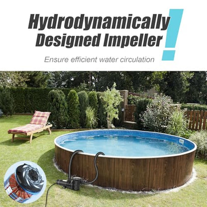 DoE-Compliant CEC approved 1.5HP 115v 4920GPH Above Ground Pool Pump - color: Dim Gray