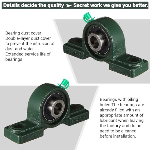 Gisafai 8 Pcs UCP202-10 Pillow Block Bearing with 5/8" Bore - style: UCP202-10