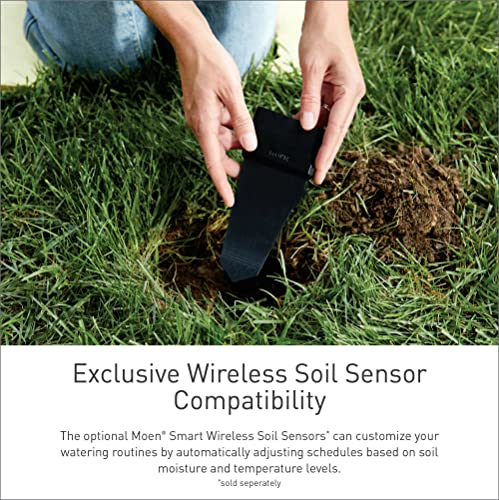 Moen 8-Zone Smart Sprinkler Controller, Wi-Fi Connectible Smart Irrigation System with Automatic Water Timer, WICNT008G1USA