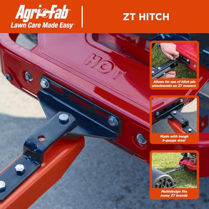 Agri-Fab 45-0596 Zero Turn Mower Hitch Kit for Hitch Pin Mower Attachments; Multi-Fit Design Fits Many Zero Turn Mower Brands; Black