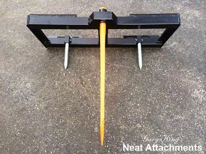 Skid Steer Attachment, 39" Hay Bale Spear & Stabilizer Spikes, Rated 3000 LB, Quick Attach - size: 39"