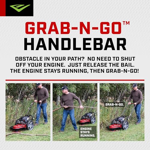 Earthquake Walk Behind String Mower With 160cc Viper 4-Cycle Engine, 22” Cutting Diameter, 14” Never-Go-Flat Wheels, Easy Assembly, Adjustable Handlebar, 40314