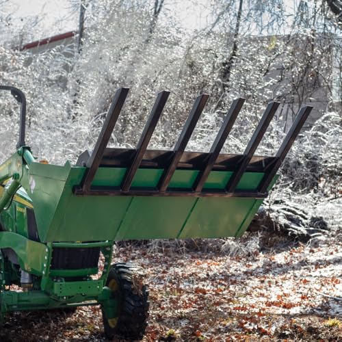 Titan Attachments 21" Fork Length Clamp-On Debris Forks V2, Fits Loader Buckets, Skid Steers - style: Bucket Width: 48"