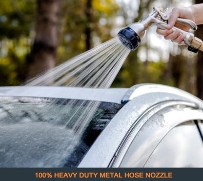ESOW Heavy Duty Metal Garden Hose Nozzle, 7 Patterns, Rear Trigger