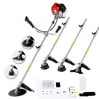 4-in-1 Weed Eater58cc Gas String Trimmer,Brush Cutter Straight Shaft Red - color: red