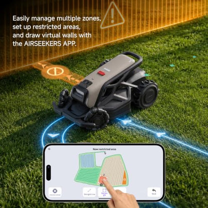 TRON SE Robotic Lawn Mower Wire Free for 0.37 Acre,65% Slope - color: SE