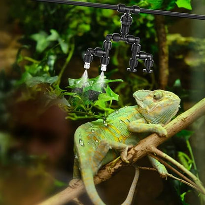 15 Pack Four-Head 1/4 Reptile Mister Nozzles Kit,Reptile Misting - size: Four-Head