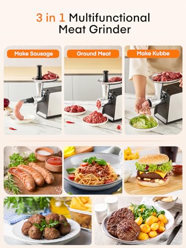 FOHERE Electric Meat Grinder for Home Use 3200W Max Heavy duty