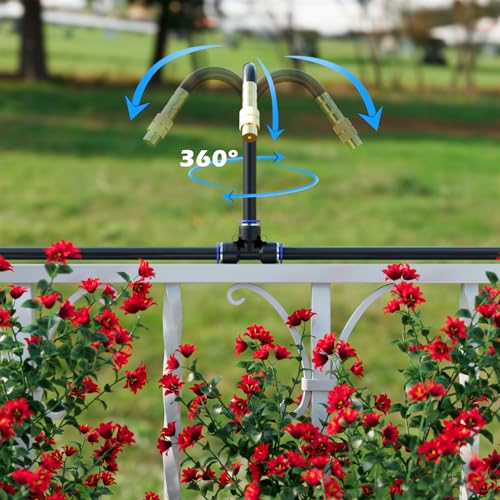 Drip Irrigation System 30 FT with 10 Nozzles, 360° Adjustable Bendable Garden Watering Misting System for Greenhouse, Yard, Lawn, Plant, Garden, 5/16 inch Hose (OD: 8mm) - color: 30 ft PU hose (5/16 in OD, 8mm)