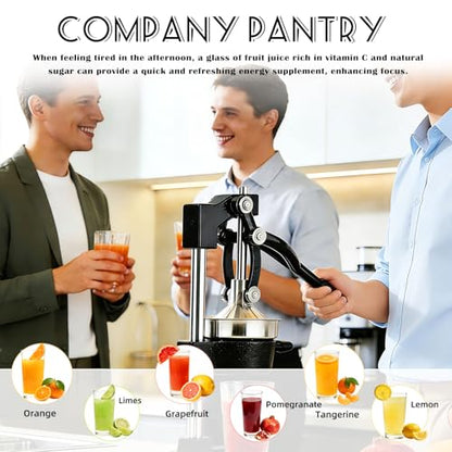 Cast Iron Juicer Hand Press Heavy Duty, Orange Juicer - color: Black