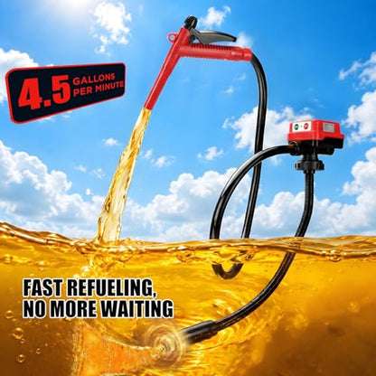 4.5GPM Cordless Fuel Transfer Pump with 51" PVC hose (Bare Tool)
