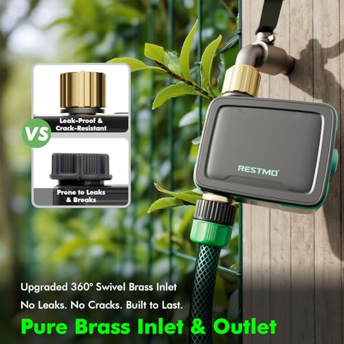 RESTMO WiFi Smart Sprinkler Timer with APP Remote Control for Garden Hose - color: 1 Zone-wifi Connection, size: 1 Pack