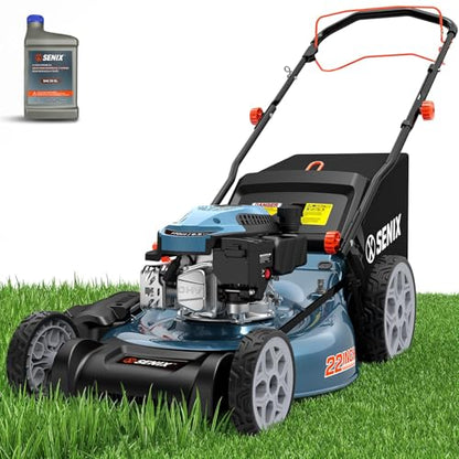 SENIX 22 Inch Self Propelled Gas Lawn Mower 170cc 4-Cycle RWD Mower