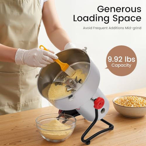 4500g Electric Grain Mill Grinder, 4100W Stainless Steel Grain Grinder, High-Speed Pulverizer Powder Flour Mill Machine for Dry Grains Spices Seeds Coffee Corn Herbs, Commercial & Home Use - size: 4500g, 4100W