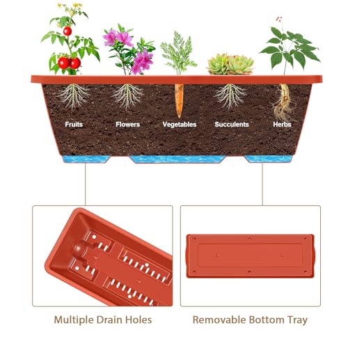 4 Tier Vertical Raised Garden Bed Planters for Outdoor Plants Herb Garden Planter with Drainage Holes Standing Garden Planters for Herbs Flowers Vegetables Plants (Brick Red) - color: Brick Red