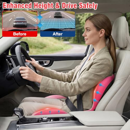 Car Seat Cushion Office Chair Cushion with Lumbar Support Pillow - color: Pink