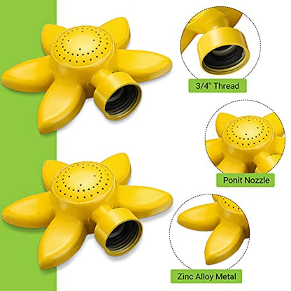 Honoson 3 Pieces Spot Garden Sprinkler Flower Design for Small Yard 360 Degree Metal Plant Watering Sprinkler Head for Kids Outdoor Playing