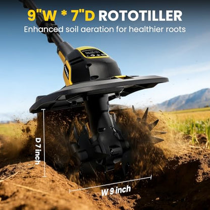 Cordless Tiller Cultivator for DEWALT 20V MAX Battery (Tool Only)