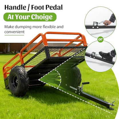 Garden Carts 1500LBS Heavy Duty Steel Dump Cart Trailer