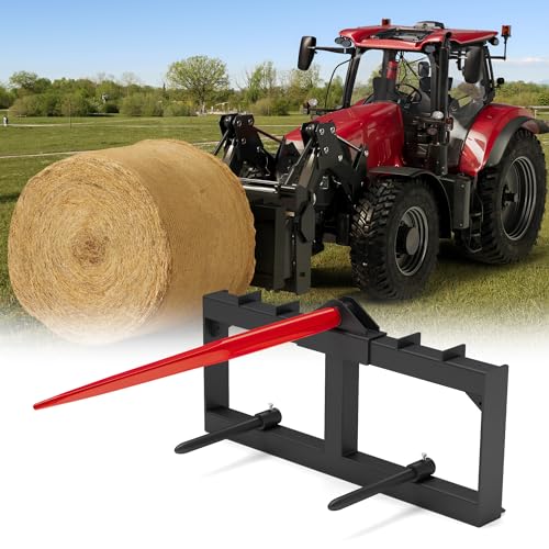 49" Skid Steer Hay Spear Attachment, 2000 Loading Capacity