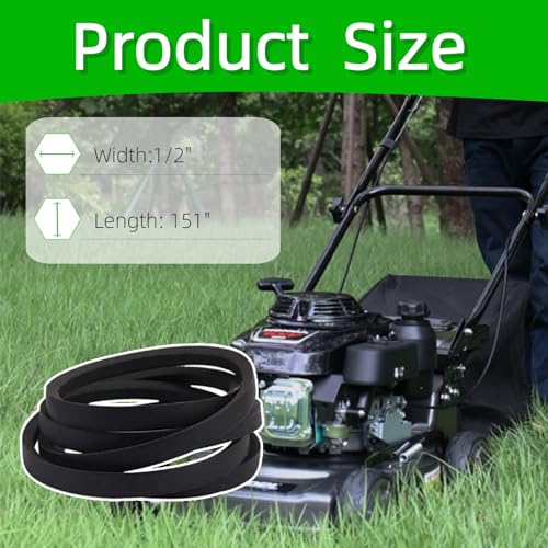 5023256 Mower Deck Belt 1/2" x 151 1/4" Replacement for Ferris 23256, Snapper 5023256 5023256SM, Simplicity 5023256, John Dee-re M152398, Fits 44" 50" Zero-Turn Mower Deck - color: 5023256
