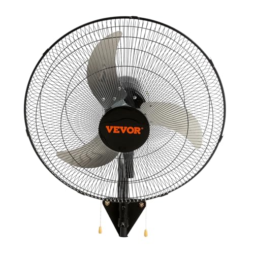 VEVOR Wall Mount Fan, 2 PCS 18 inch Oscillating, 3-speed High Velocity Max. 4000 CFM Industrial Wall Fan for Indoor, Commercial, Residential, Warehouse, Greenhouse, Workshop, Basement, Garage,Black - size: 18 Inch 2 Pack, style: Oscillating