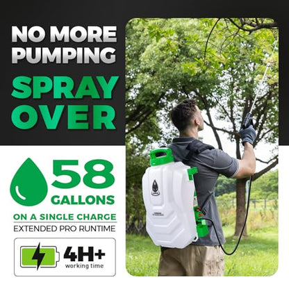 Backpack Sprayer 4 Gallon, Self-Cleaning Battery Powered Backpack Sprayer for Weeding, Cleaning, No Gear Limit, Variable Pressure - size: Self-Clean/4GL