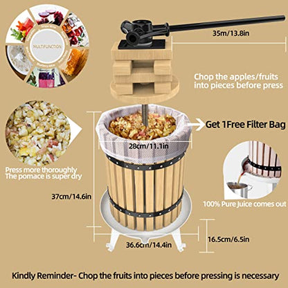 4.75Gallon/18L fruit press with 7L fruit crusher