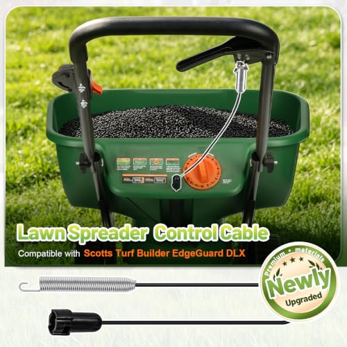 Control Cable Compatible with Scotts DLX Turf Builder EdgeGuard Spreader | Lawn Spreader Control Cable, Fits DLX Turf Builder EdgeGuard Broadcast, Push-Pull Locking Lever Cord, Durable Fertilizer Part - size: DLX