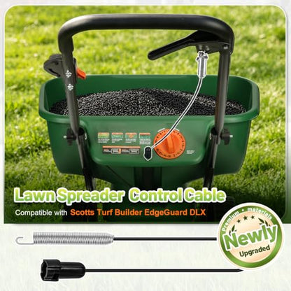 Control Cable Compatible with Scotts DLX Turf Builder EdgeGuard Spreader | Lawn Spreader Control Cable, Fits DLX Turf Builder EdgeGuard Broadcast, Push-Pull Locking Lever Cord, Durable Fertilizer Part - size: DLX